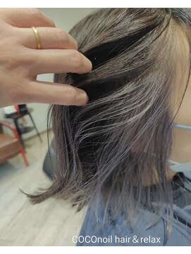 インナーカラー パープルグレー L ココノイル ヘア アンド リラックス Coconoil Hair Relax のヘア カタログ ホットペッパービューティー