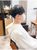 刈り上げサイドグラデーション×マッシュパーマ