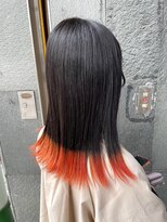 アクルヘアーバイテソロ(AKUR hair by tesoro) 裾カラー × ビビッドオレンジ
