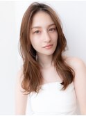 20代30代大人かわいいグレージュカラーミディアムレイヤー