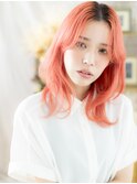 チェリーレッド個性的ロングウルフレイヤーa大宮10代20代30代