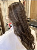 ツヤ髪スタイルニュアンスカラーショートボブセンターパート