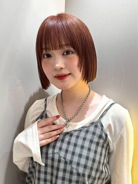 ジーナ 札幌(Zina) 髪質改善＊アプリコットオレンジボブ＊美髪【Zina 札幌】