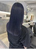 ブルーブラック　シアーブルー　ブルージュ　暗髪ストレート