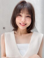 アグノス 青山(Agnos)&nbsp;レイヤーくびれヘアハイライトカラーアプリコットオレンジ