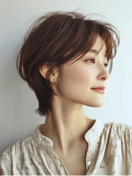 ハーツ(Heart's) ミセスショート×白髪ぼかしカラー３０代４０代５０代６０代