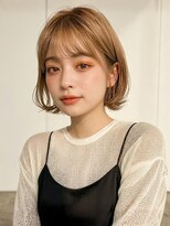 ミツバ(3tuba)&nbsp;ベージュカラー 髪質改善カラー 外ハネボブ 20代30代