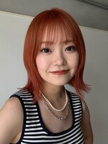 ナループロアポンテ(Nalu pu loa PONTE)&nbsp;ミディアムレイヤーパーマ落とし暖色ベージュオレンジブラウン