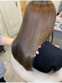 小顔セミウェットウェーブピンクベージュハイライトカラー