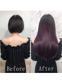 ダークバイオレット#プレミアムケアカラー#シールエクステ#小倉