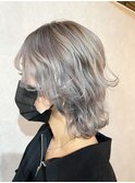 #ブリーチカラー#グレージュ#透け感#髪質改善#外ハネボブ