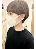 大人可愛い/ココアベージュ/グレージュカラー/ボブウルフ/黒髪