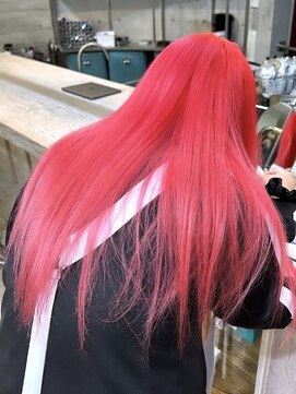 ヲタク(wotaku.) レッドカラー赤髪ダブルカラーインナーカラーケアブリーチ