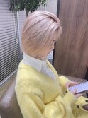 切りっぱなしボブ エアリーロング 美髪 ピンクブラウン