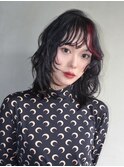 ミディアム顔周りレイヤー韓国ヘア美髪_F30383