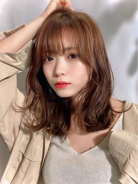 クム(kumu) 【kumu】ミディアムレイヤー/小顔おくれ毛/似合わせ前髪/名古屋