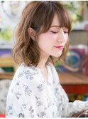 くせ毛風毛先パーマでふんわりフェミニンボブh3戸頭20代30代40代