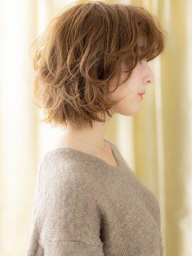 カバーヘア ブリス 川口(COVER HAIR bliss) 乾かすだけ大人美人抜け感ウェーブミディアムボブZ川口30代40代