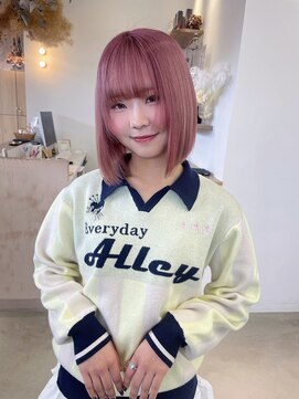 ヴィンス(vince) ピンクカラー/ハイトーン/ブリーチ2回/ハイトーンボブ