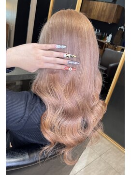 ラピス 横浜(Lapis) ピンクミルクティーベージュブリーチカラーシールエクステ