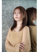 顔周りレイヤー×透明感！ベージュカラー
