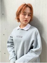ヘアサロンエム 川越(HAIR SALON M)&nbsp;前髪軽め小顔レイヤーボブ☆アプリコットオレンジ
