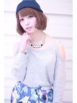 オーロ 緑地公園店(ORO) 大人かわいいニットボブ　前髪アリ