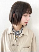 大人可愛い20代30代40代黒髪前下がり耳かけ小顔ボブ丸みワンレン