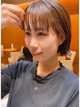 トップヘアー スパアンドリラクゼーション 安城(spa&relaxation) ショートミニボブパープルインナーカラー