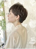 スッキリショートレイヤー／ベージュブラウン／表参道／40代50代