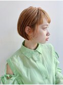 大人ショートボブ ミニボブ 短い前髪 丸顔面長エラ張り K1014