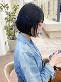 前下がりボブ 切りっぱなしボブ ミニボブ 黒髪ボブ 前髪 re