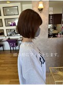【ショートカット】コンパクトにまとまるボブ/ブラウンカラー