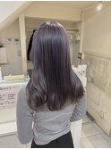 ダブルカラー　艶髪　艶カラー　ラベンダー
