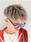 ツイストマッシュホワイトメッシュパイルツイストパーマ