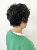 【松戸　松田】ふんわり黒髪パーマ　ショートスタイル