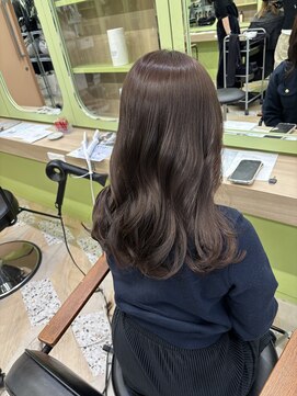 イオエ 西梅田(ioe) ブリーチなしカラー／髪質改善/ミルクティーベージュ/小顔へア