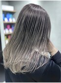 デザインカラーバレイヤージュ細めハイライト白髪ぼかし東京銀座