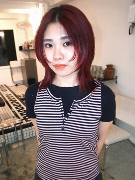 丹 【layer cut × vivid red】