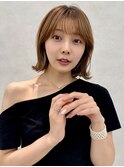 元町石川町レイヤーカット韓国ダブルカラー顔周り前髪カットボブ