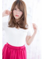 ミック 日暮里店(miq)&nbsp;斜めバングの大人抜け感ヘア…くせ毛風セミディa