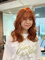 ヘアーアンドメイク ビス(HAIR&MAKE bis)&nbsp;ワンブリーチでできるオレンジブラウンカラー♪