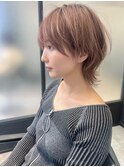 横顔も可愛いミディアムショートウルフ　ウルフカット
