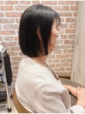 オフィスヘア似合わせカット黒髪マッシュボブ髪質改善アラサー