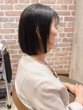 コーエン(cowen) オフィスヘア似合わせカット黒髪マッシュボブ髪質改善アラサー