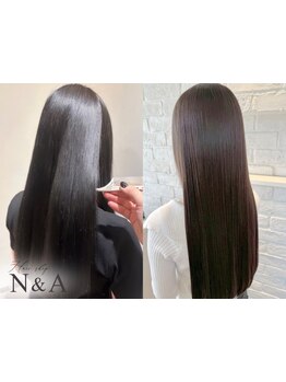 "質感"と"柔らかさ"にこだわった縮毛矯正で自然なストレートへと髪質改善☆ダメージレス施術で艶＆潤いも◎