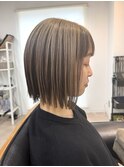 ピンクブラウン切りっぱなしボブ美髪くびれレイヤー小顔[西船橋]