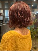 ボブパーマ/ボブ/暖色カラー