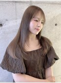 顔周りレイヤーブリーチありダブルカラーヘーゼルベージュ