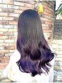 くびれヘアアプリコットオレンジハイライトカラーブルーカラー